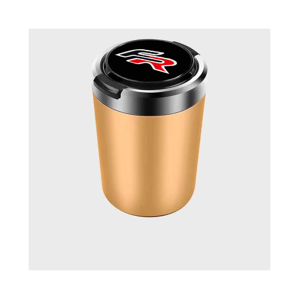 (Gold) (Gold) Ashtrays Portable Car Ashtray For Trash Can With Led Lights Seat Fr Leon Mk3 Mk2 5F Gold 9319708036343