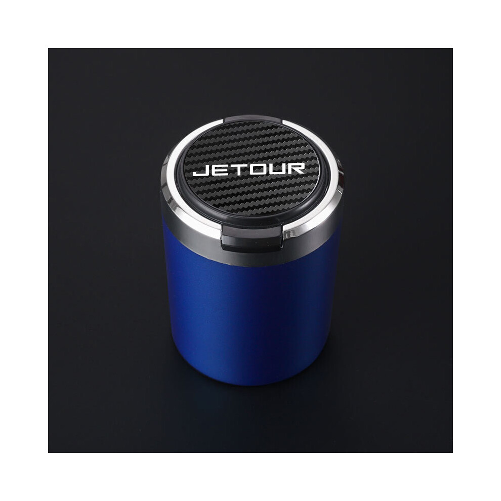 ( Carbon Fiber) ( Carbon Fiber) Ashtrays Portable Car Cigarette Ashtray With Lid With Logo Blue 9319708037739
