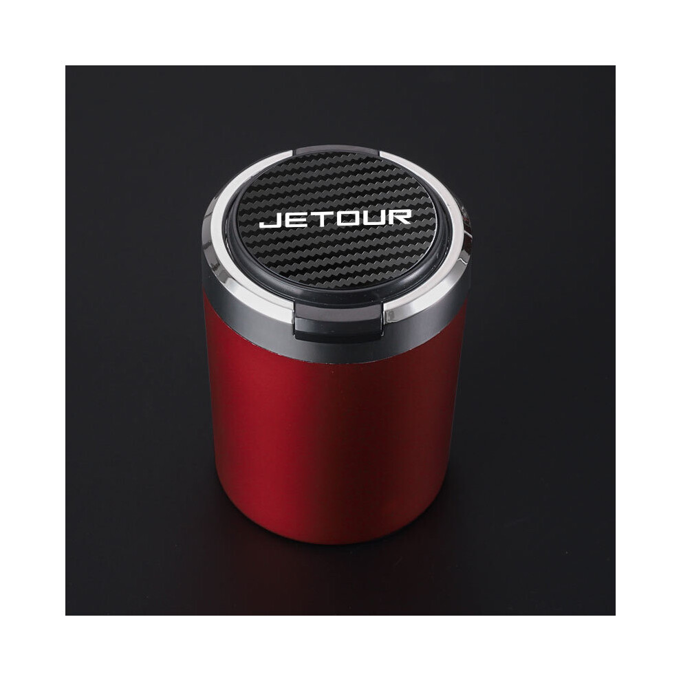 ( Carbon Fiber) ( Carbon Fiber) Ashtrays Portable Car Cigarette Ashtray With Lid And Red 9319708037760