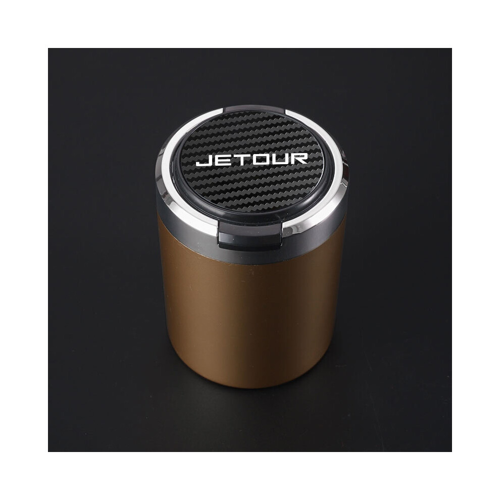 (-Carbon Fiber) (-Carbon Fiber) Ashtrays Portable Car Cigarette Ashtray With Lid With Logo Chery Gold 9319708037753