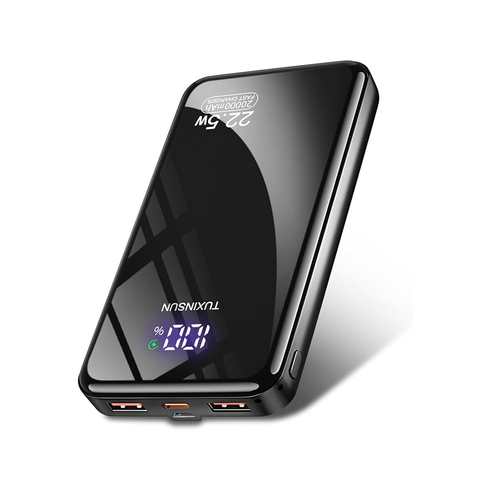 Power Bank 20000mAh, PD3.0 QC4.0 22.5W Fast Charging PD20W USB C PowerBank Portable Charger With LCD Display 3 Outputs & 2 Inputs