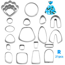 (As show, One size) Polymer Clay Earrings Making Kit with 21pcs/set Polymer Clay Cutters Set, Clay Earring Cutters Kit Polymer Clay Cutters Set Clay Earring Jewelry Makin