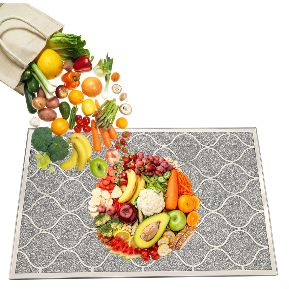 ProTech Large Crushed Diamond Crystal Chopping Board, Block Heat Resistant Used for Chopping, Cutting