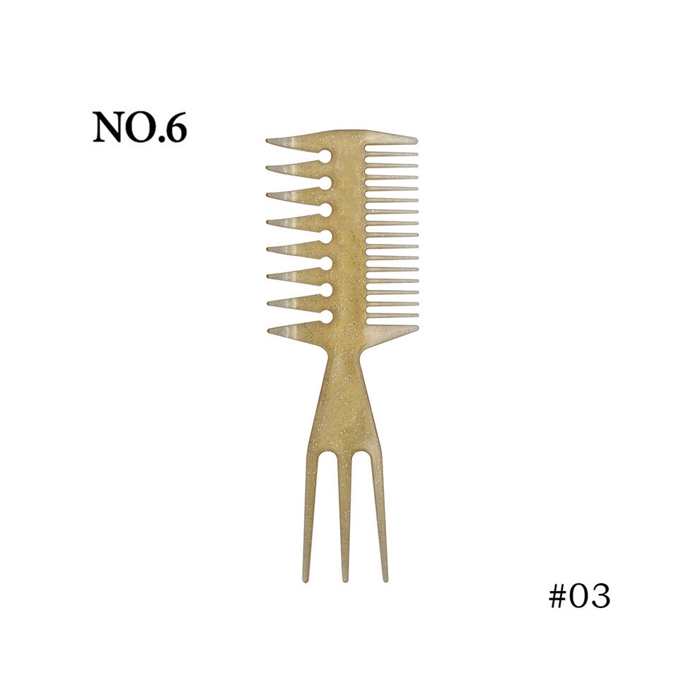 Unisex (3)Double Sided Tooth Combs Hair Brush Forked Comb Men's Beard Hair Salon Brush Barber Styling Tool