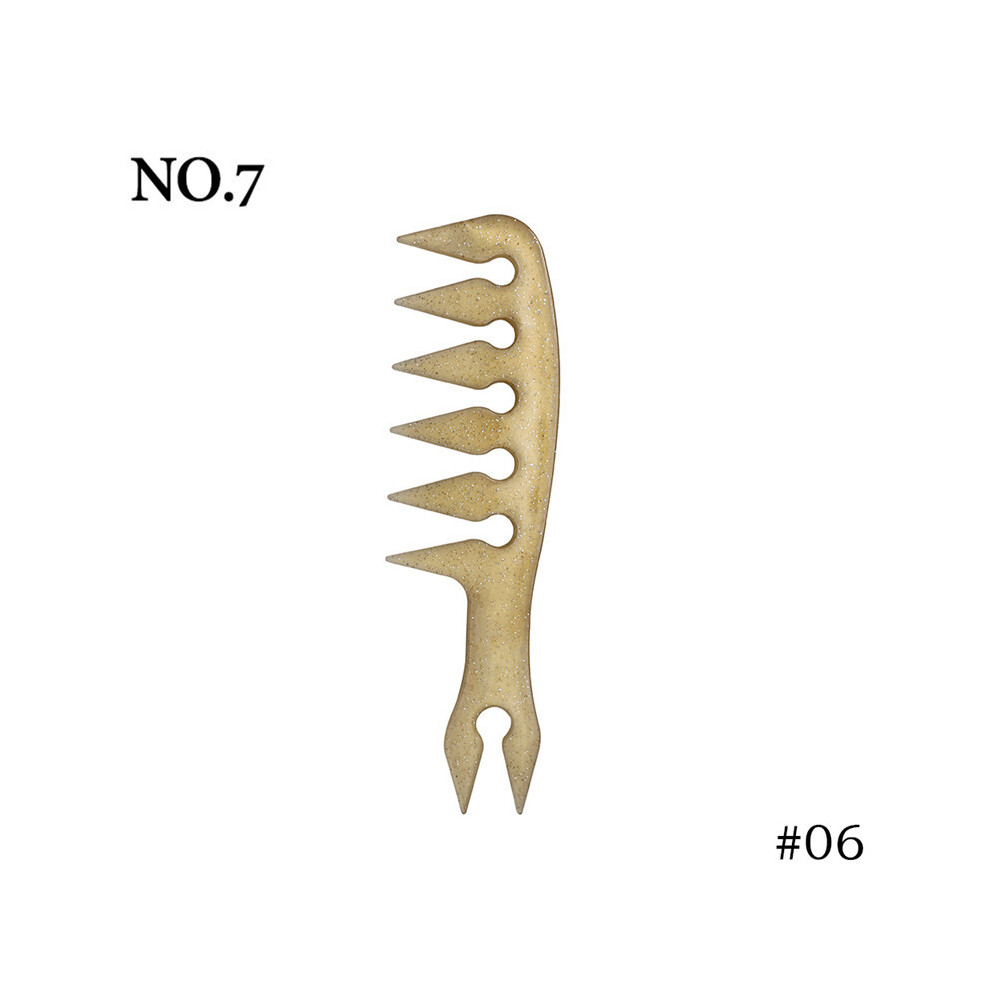 Unisex (6)Double Sided Tooth Combs Hair Brush Forked Comb Men's Beard Hair Salon Brush Barber Styling Tool