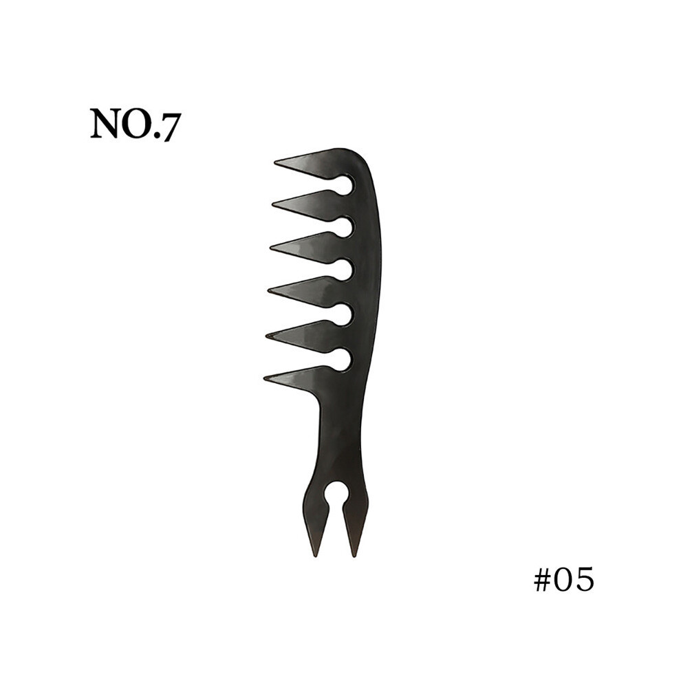 (5)Double Sided Tooth Combs Hair Brush Forked Comb Men's Beard Hair Salon Brush Barber Styling Tool