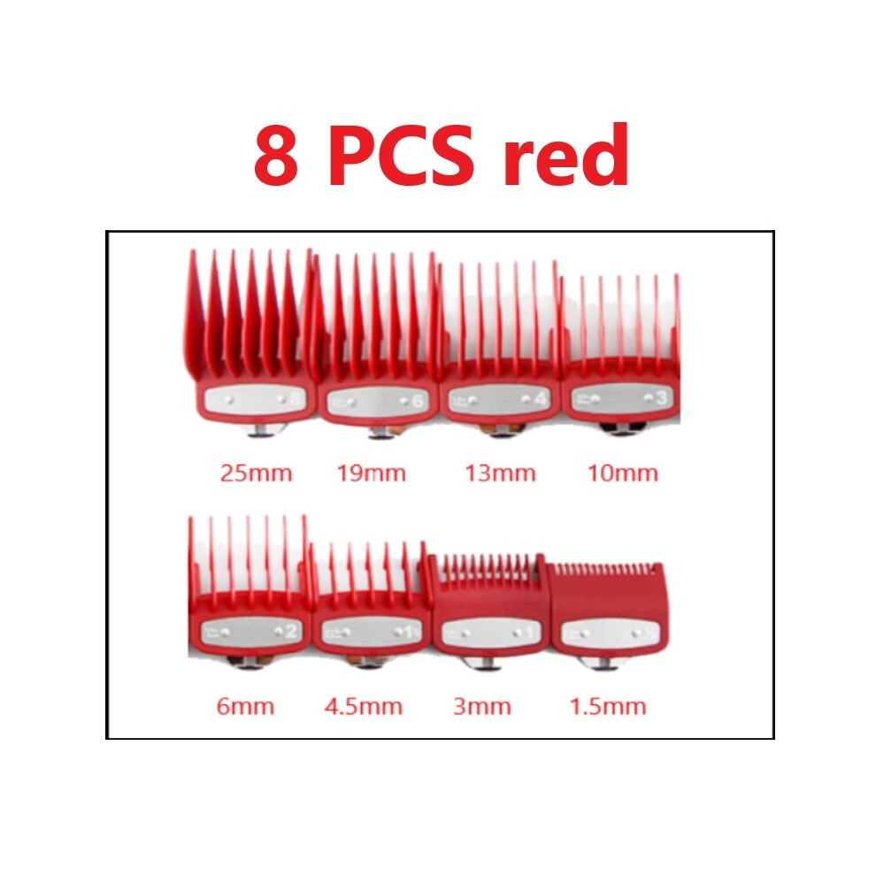 (8 pcs red) 2/8 pcs For the hair clipper guide Comb cutting limits combs Standard guards Attach the