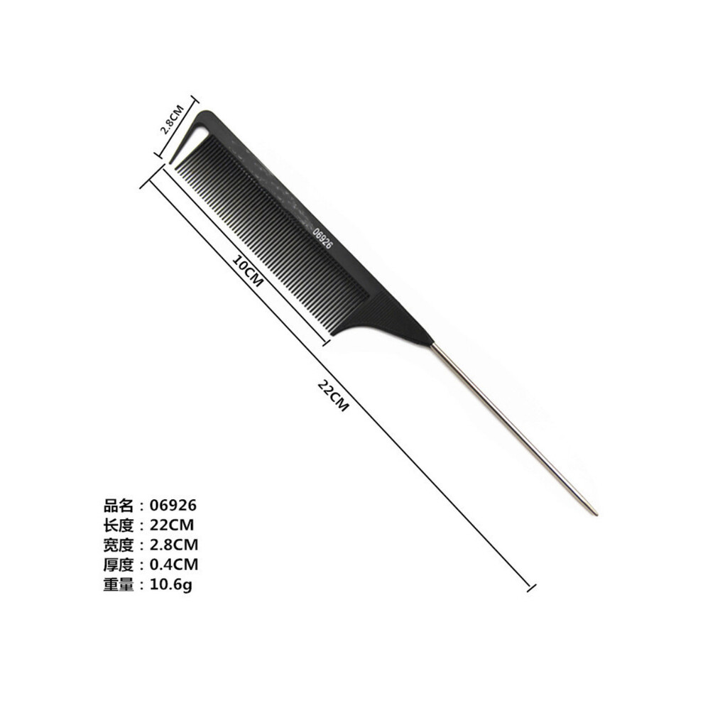 (6926)Professional Hair Tail Comb Salon Haircut Comb Design Stainless Steel Barbed Comb