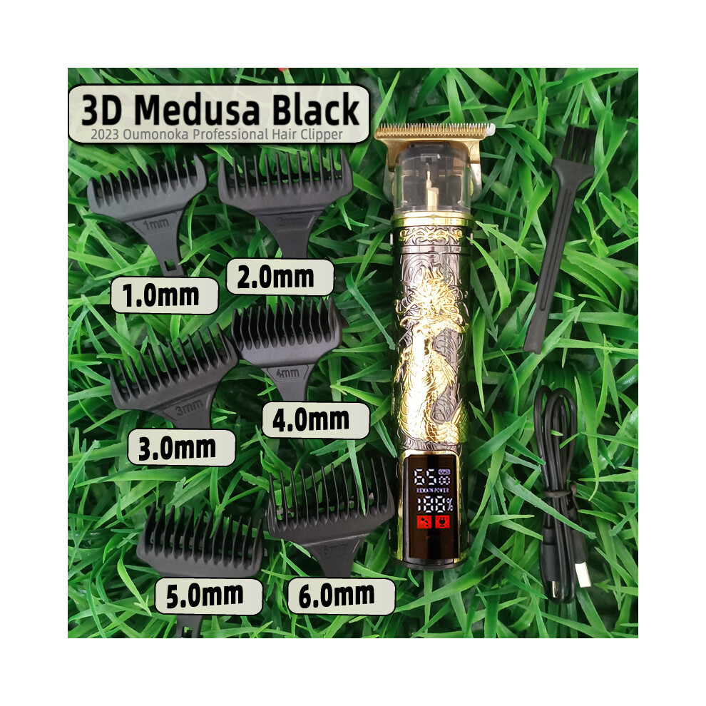 Black (3D Medusa )T9 Hair Clipper Grass Trimmer Professional Hair Clipper Barber Clipper
