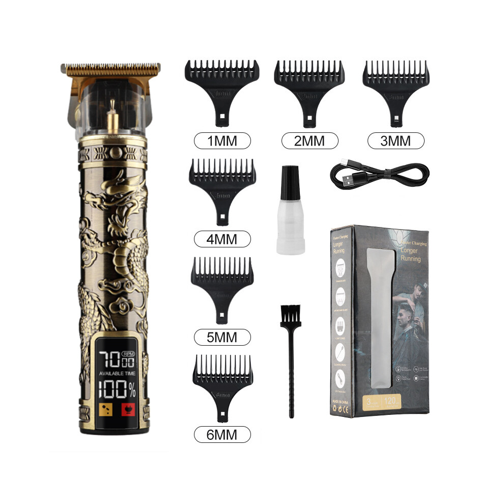 (LCD Metal Dragon)T9 LCD Electric Shaving Head Electric Pusher Carving Electric Pusher Trimmer