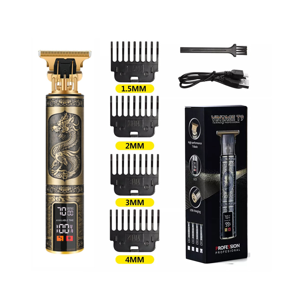 (LCD Metal Dragon)T9 LCD Electric Shaving Head Electric Pusher Carving Electric Pusher Trimmer