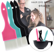 (Black 1)Hair coloring brush matte plastic handle hair coloring combs dye cream tinting whisk
