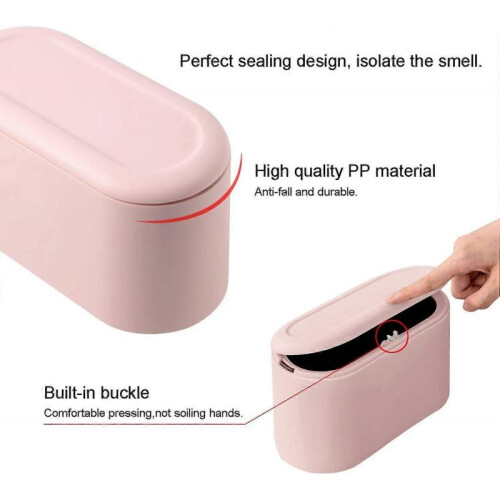 Office Desktop Paper Bin,Desk Trash Can with Lid, Mini Kids Table Waste Bin 1
