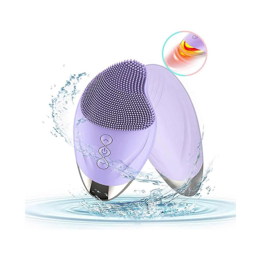 Brosse vibrante étanche pour le visage pour un nettoyage en profondeur, brosse exfoliante rechargeable USB à 5 positions (foncée)