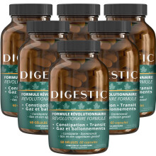 Digestic– Laxatif constipation, 360 capsules, ramollit les selles, 100% naturel, nettoie, détox, purifie le colon, soulage ballonnements & gaz.