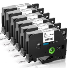 6 x Replacement for Brother P Touch Tape 12mm 0.47 Laminated TZe-231 TZ231 Labelling Tape Cassette for Brother PT-H110 H101C 1000 PT-D210VP Tape Blac
