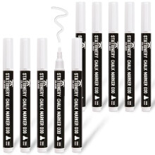 STATIONERY ISLAND Chalk Pens White, Chalk Markers for blackboard, Erasable Liquid Chalk Pens, Marker Pens Wipeable for Chalkboard, Window, Glass and