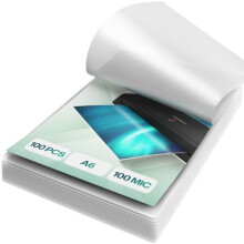 ACROPAQ Laminating Pouches A6-100 Pack, 200 Micron (2 x 100 Micron), Glossy Finish, Premium Quality, Rounded Corners, Ideal for Craft Materials and s