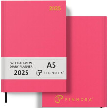 Pinnora 2025 Diary A5 Week to View, Deep Pink Year Planner Organiser Diary 2025 Week To View, 2025 Planner, Home, School & Office, Hard Back 2025 Dia
