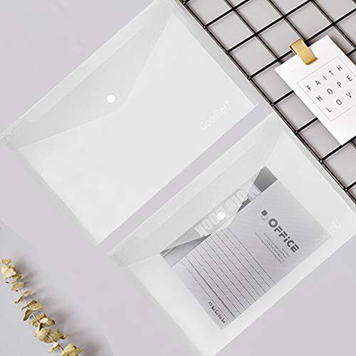 Clear Plastic Wallets A4 Folders Document Popper Files Wallets with Pocket 24 Pack 2
