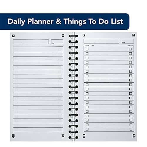 Oxford My Notes, To Do List Notebook, Wirebound, 230 Page, 1 Notepad, Navy Blue | White 1