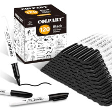 colpart 120 Black Whiteboard Markers Bulk With Low Odor White Board Markers Dry Erase For School, Office, Home, Work On White Board & Calendar, Refri