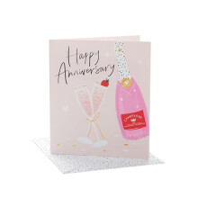 UK Greetings | Anniversary Card | Happy Anniversary | Her/Him | Pretty Champagne Design | With Envelope | 165 x 190 mm