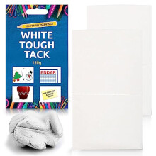 SOL 150g White Tough Tack, White Tack Non Marking Walls Reusable Multpipurpose Adhesive, Waterproof Invisible Adhesive Putty, Clean & Easy to Use, Id