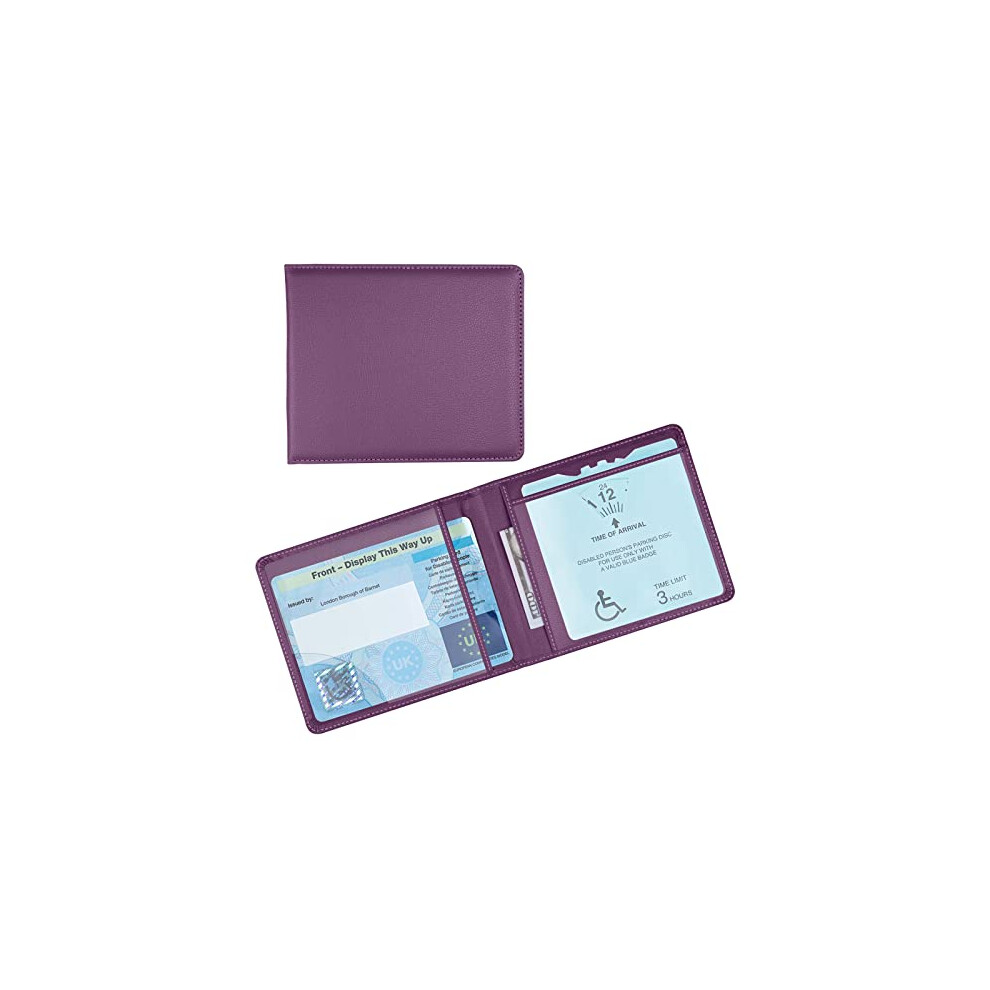 Offcup Disabled Badge And Timer Holder, Pu Leather Disabled Badge Holder Wallet Protector, Badge Timer Holder Protectorhologram Safe Disabled Ba Blue 8709250757413