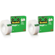 Scotch Magic Invisible Tape - 1 Roll, 19 mm x 33 m - General Purpose Sticky Tape for Document Repair, Labelling & Sealing (Pack of 2)