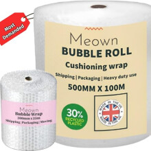 Meown Bubble Wrap Combo 500mm x 100m + 300mm x 25m | Quality Packaging Material for Shipping & Storage | Protect Your Goods with Ease