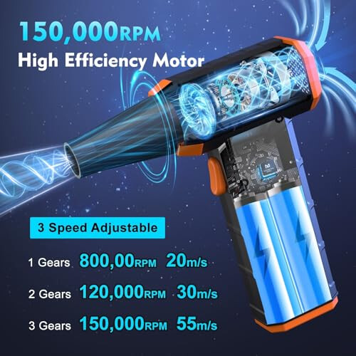 Compressed PC Air Cleaner Duster, Electric Air Blower for PC Cleaning ...