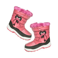 (2 Child, Pink) Girls Snow Boots Faux Fur Lined Ankle Booties