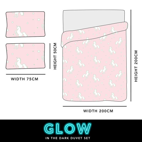 Double Duvet Cover Set Unicorn Two Pillow Case 2