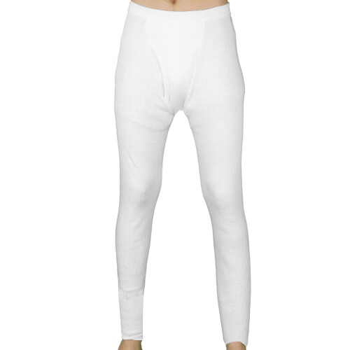(L, White) Men Underwear Long Johns Baselayer Bottom Trouser
