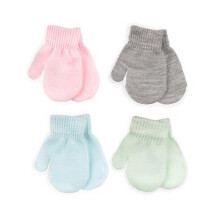 (One Size, Plain) Baby 4 Pack Winter Warm Full Finger Knitted Miten