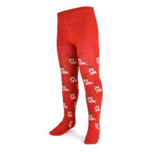 (4-5 Years, Red) Girl Cotton Rich Novelty Penguin & Reindeer Tight