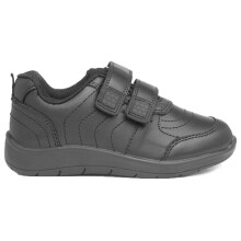 (1 UK, Black) Girls Boys Shoes Formal Touch Straps Trainers
