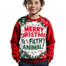 (5-6 Years, Red) Girls Boys Merry Christma Ya Filthy Animal Hoodie