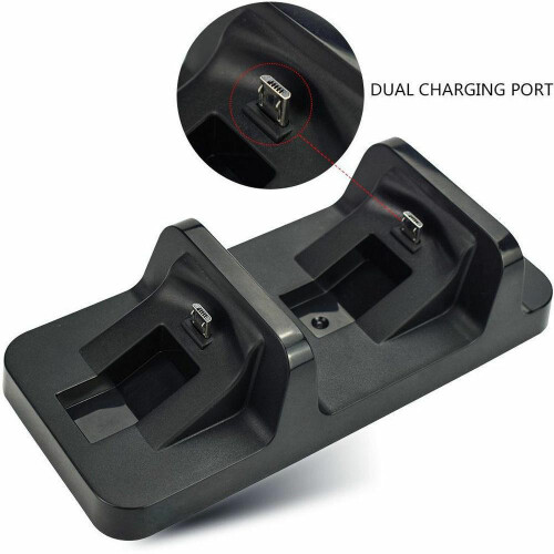 PS4 Dual Charging Dock Station, Fast Charger for PlayStation 4 PRO Wireless Controllers, USB Powered, Includes Cable 2