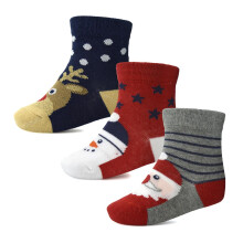 (12-24 Months, Pack A) Kids 3 Pack Girls Boys Xmas Novelty Pattern Socks