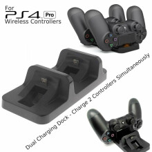 PS4 Dual Charging Dock Station, Fast Charger for PlayStation 4 PRO Wireless Controllers, USB Powered, Includes Cable