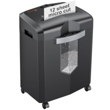Bonsaii 12-Sheet Micro Cut Paper Shredder, Heavy Duty Shredder for Home Office Runs for 60 Mins, Shredders with 4 Casters & 16 Litres Pullout Bin, Sh
