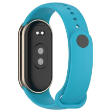 (Γαλάζιο) Για Xiaomi Smart Band 9 NFC/Band 9/Band 8 NFC/Band 8 Λουράκι ρολογιού από σιλικόνη με μεταλλ