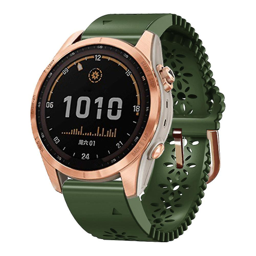 Για Garmin Fenix 7s/6s Pro/5s Plus/Instinct 2s Κοίλο Λουλούδι με Μοτίβο Σιλικόνης, Ρυθμιζόμενο, Γρήγο 2