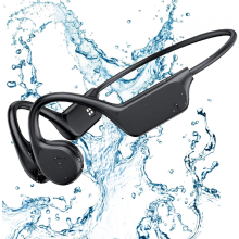 Casque de natation à conduction osseuse - Étanche IPX8, lecteur MP3 intégré, mémoire 32 Go, Bluetooth 5.3, casque ouvert