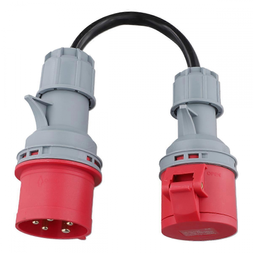 CEE-Adapter 5-polig rot 32 A männlich auf 16 A weiblich 2