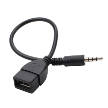 Kabel für Audio-Datenladung mit USB-Anschluss, AUX, 3,5 mm Klinke schwarz