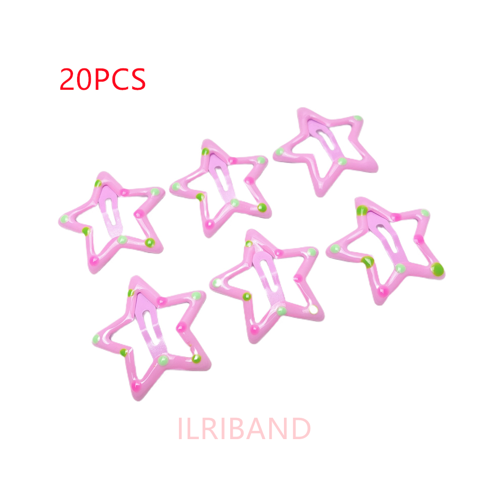 (rose speckled-A) 20pcs/lot 3CM Mini Star hair clips Kidters metallic Hair clips Barrettes