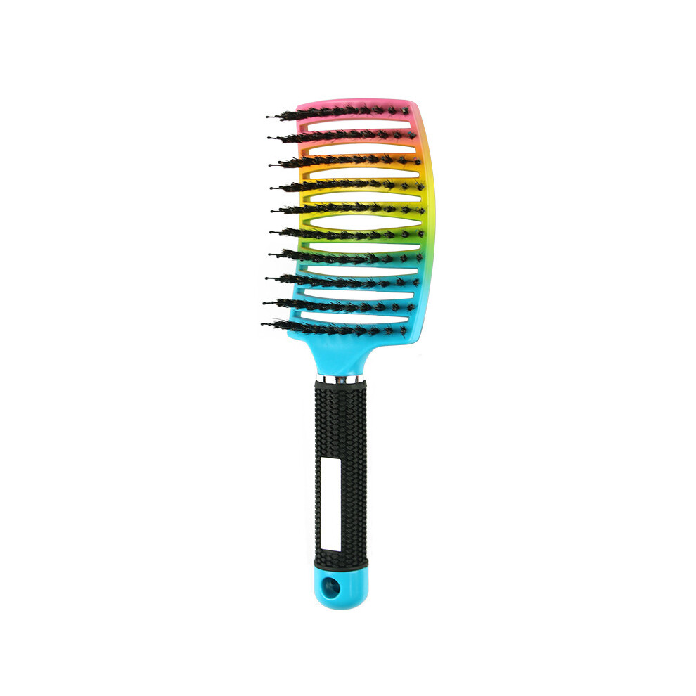 (Color) Hairbrush Scalp Massage Comb Hairbrush Bristle&Nylon Women's wet, curly hairbrush for hair salon